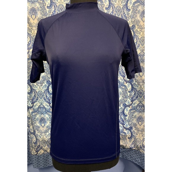 Lands’ End Swim Lands End L Large 416 Navy Blue Rash Guard Short